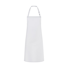 Karlowsky Bib Apron Press Stud Santorini, White, One Size bedrucken, Art.-Nr. 941670000