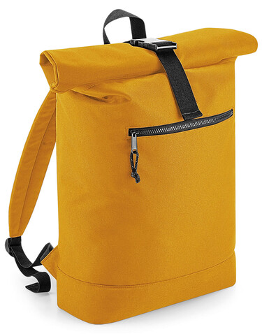 Bag Base Recycled Roll-Top Backpack, Black, One Size bedrucken, Art.-Nr. 942291010