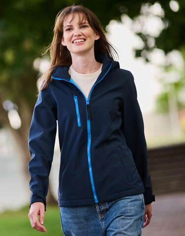 Regatta Women`s Venturer 3-Layer Hooded Softshell Jacket, Black, 10 (36) bedrucken, Art.-Nr. 949171013
