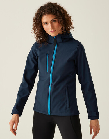 Regatta Women`s Venturer 3-Layer Hooded Softshell Jacket, Black, 10 (36) bedrucken, Art.-Nr. 949171013