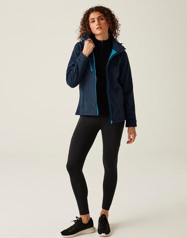 Regatta Women`s Venturer 3-Layer Hooded Softshell Jacket, Black, 10 (36) bedrucken, Art.-Nr. 949171013