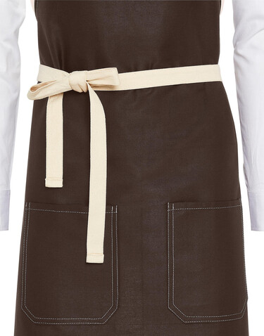 SG ACCESSORIES - BISTRO SANTORINI - Contrasted Bib Apron with Pocket, Black, One Size bedrucken, Art.-Nr. 966591010