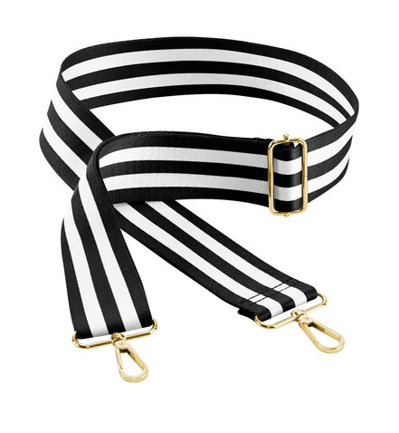 Bag Base Boutique Adjustable Bag Strap, Black/White, One Size bedrucken, Art.-Nr. 969291500