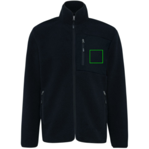 IQONIQ Diran Fleecejacke aus recyceltem Polyesterflor schwarz bedrucken, Art.-Nr. T9800.001.L IQONIQ Diran Fleecejacke aus recyceltem Polyesterflor schwarz bedrucken, Art.-Nr. T9800.001.L