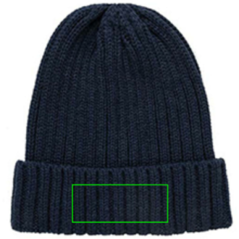 Kennedi AWARE™ Polylana® Beanie navy blau bedrucken, Art.-Nr. P453.3825