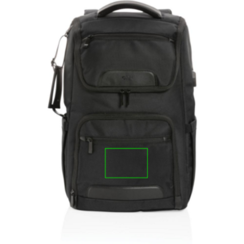 Swiss Peak AWARE™ RPET Voyager 15.6" Laptop Rucksack schwarz bedrucken, Art.-Nr. P762.881 Swiss Peak AWARE™ RPET Voyager 15.6" Laptop Rucksack schwarz bedrucken, Art.-Nr. P762.881