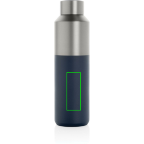 Fluid Flasche aus RCS-zertifiziert recyceltem Stahl, 600ml navy blau bedrucken, Art.-Nr. P437.0725 Fluid Flasche aus RCS-zertifiziert recyceltem Stahl, 600ml navy blau bedrucken, Art.-Nr. P437.0725