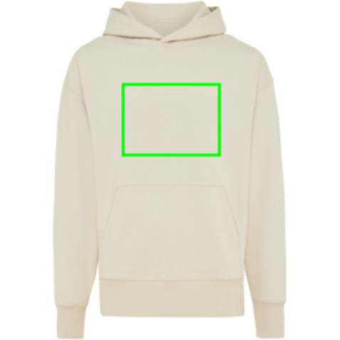 IQONIQ Yoho Relax-Hoodie aus recycelter Baumwolle natural raw bedrucken, Art.-Nr. T9402.018.XXS