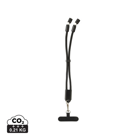 LoopAmp 60W Handgelenksband für Smartphones aus RCS rPET schwarz bedrucken, Art.-Nr. P302.5701