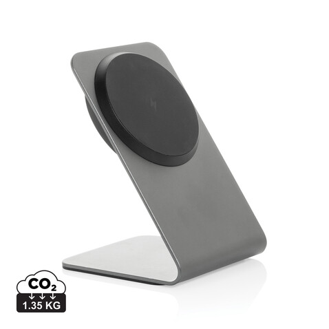 Terra Aluminium 15W magnetischer Wireless-Charger grau bedrucken, Art.-Nr. P309.1002