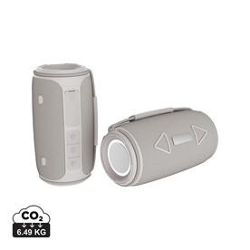 Prisma 16W IPX4 Speaker aus RCS rec. rPET grau bedrucken, Art.-Nr. P331.1419