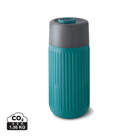 Black+Blum Glas-Reisebecher 340ml turkis bedrucken, Art.-Nr. P439.1633