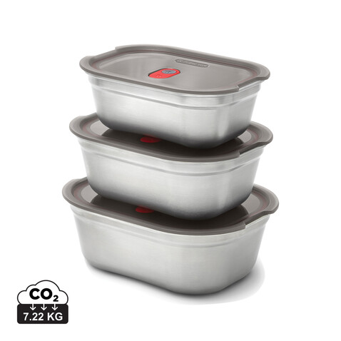 Black+Blum 3-tlg. Mealprep Box Set - klein, medium, groß grau bedrucken, Art.-Nr. P439.2102