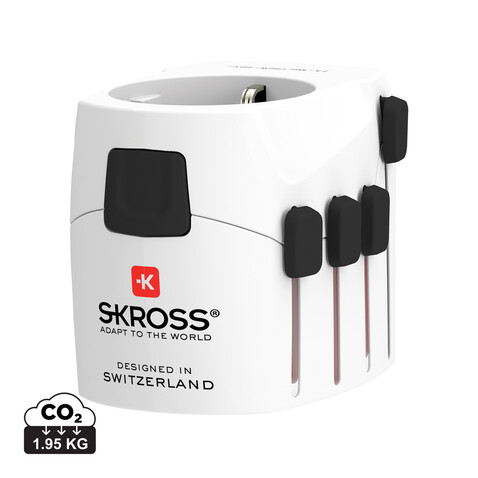 SKROSS Pro 3-Pole World Travel Adapter weiß bedrucken, Art.-Nr. RB1.103145 SKROSS Pro 3-Pole World Travel Adapter weiß bedrucken, Art.-Nr. RB1.103145
