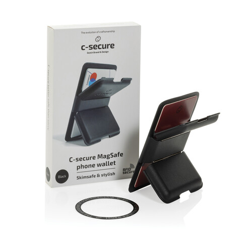 C-Secure MagSafe Phone-Wallet schwarz bedrucken, Art.-Nr. P820.9901