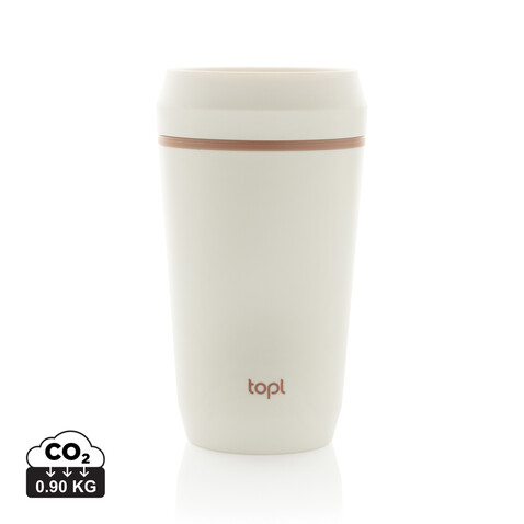 Topl-Becher aus rec. Kunststoff mit 360-Grad-Deckel 354ml weiß bedrucken, Art.-Nr. RBTGP12SA