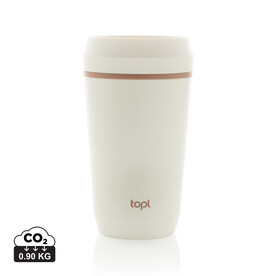 Topl-Becher aus rec. Kunststoff mit 360-Grad-Deckel 354ml weiß bedrucken, Art.-Nr. RBTGP12SA