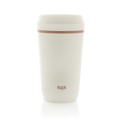 Topl-Becher aus rec. Kunststoff mit 360-Grad-Deckel 354ml weiß bedrucken, Art.-Nr. RBTGP12SA