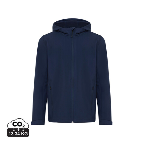IQONIQ Makalu Herren Softshelljacke aus recyceltem Polyester navy blau bedrucken, Art.-Nr. T1700.002.L