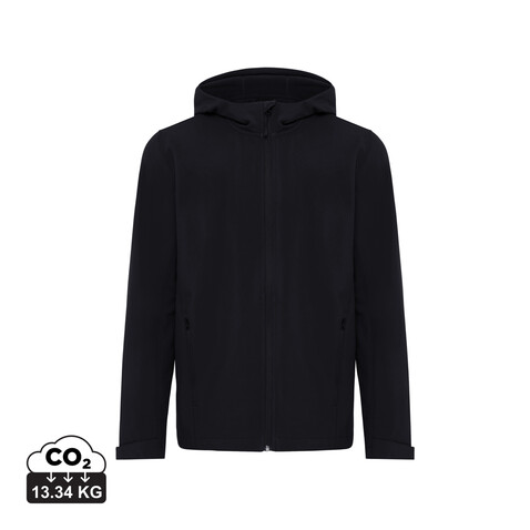 IQONIQ Makalu Herren Softshelljacke aus recyceltem Polyester schwarz bedrucken, Art.-Nr. T1700.001.XXL