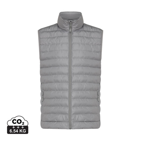IQONIQ Meru Herren Bodywarmer aus recyceltem Polyester Silbergrau bedrucken, Art.-Nr. T1702.035.M
