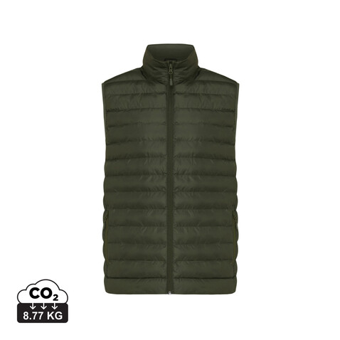 IQONIQ Meru Herren Bodywarmer aus recyceltem Polyester khaki bedrucken, Art.-Nr. T1702.020.XL