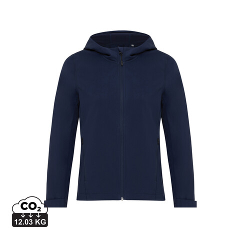 IQONIQ Makalu Damen Softshelljacke aus recyceltem Polyester navy blau bedrucken, Art.-Nr. T4700.002.S