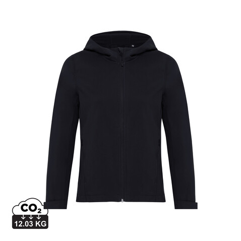 IQONIQ Makalu Damen Softshelljacke aus recyceltem Polyester schwarz bedrucken, Art.-Nr. T4700.001.XS