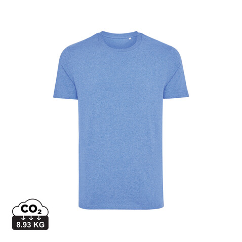 IQONIQ Manuel ungefärbtes T-Shirt aus recycelter Baumwolle heather blue bedrucken, Art.-Nr. T9101.024.L