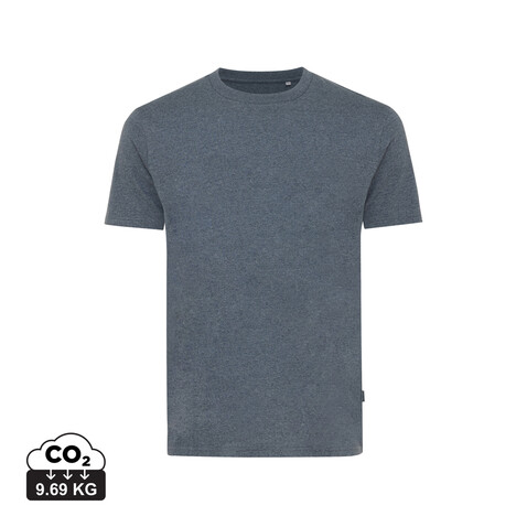 IQONIQ Manuel ungefärbtes T-Shirt aus recycelter Baumwolle heather navy bedrucken, Art.-Nr. T9101.016.XXL