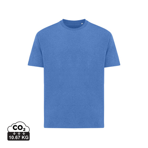 IQONIQ Teide T-Shirt aus recycelter Baumwolle heather blue bedrucken, Art.-Nr. T9105.024.L