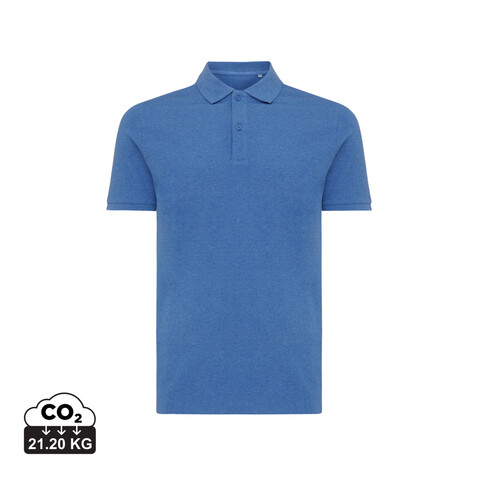 IQONIQ Yosemite Piqué-Poloshirt aus recycelter Baumwolle heather blue bedrucken, Art.-Nr. T9200.024.M