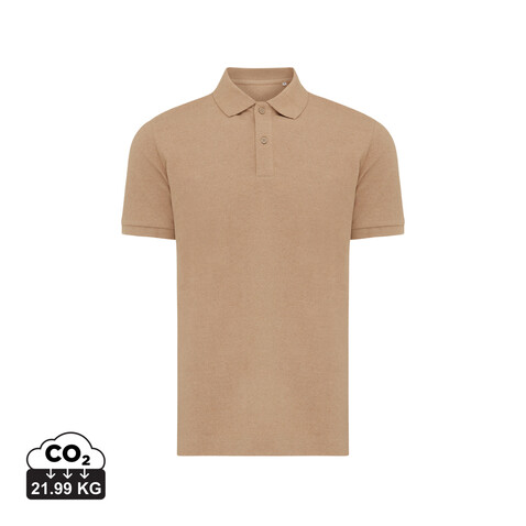 IQONIQ Yosemite Piqué-Poloshirt aus recycelter Baumwolle heather brown bedrucken, Art.-Nr. T9200.017.L