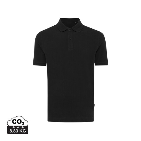 IQONIQ Yosemite Piqué-Poloshirt aus recycelter Baumwolle schwarz bedrucken, Art.-Nr. T9200.001.M