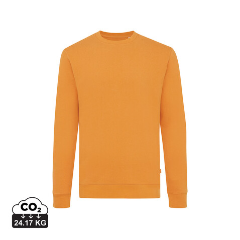 IQONIQ Zion Rundhals-Sweater aus recycelter Baumwolle sundial orange bedrucken, Art.-Nr. T9300.012.XS