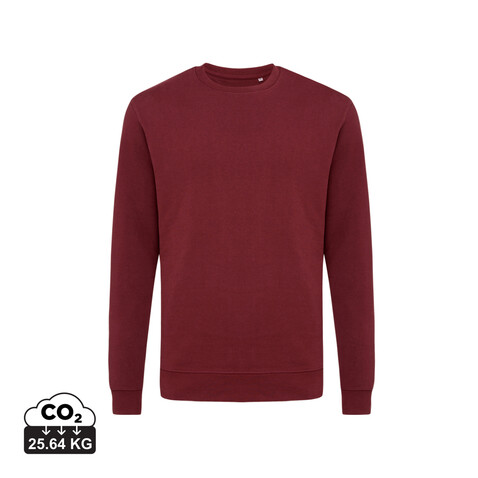 IQONIQ Zion Rundhals-Sweater aus recycelter Baumwolle burgunderrot bedrucken, Art.-Nr. T9300.007.XXXL