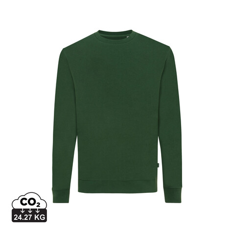 IQONIQ Zion Rundhals-Sweater aus recycelter Baumwolle forest green bedrucken, Art.-Nr. T9300.005.M