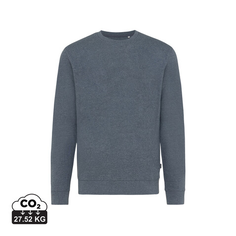 IQONIQ Denali ungefärbt. Rundhals-Sweater aus recycelter BW heather navy bedrucken, Art.-Nr. T9301.016.XS