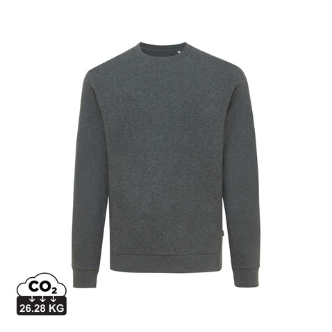 IQONIQ Denali ungefärbt. Rundhals-Sweater aus recycelter BW heather anthracite bedrucken, Art.-Nr. T9301.014.L
