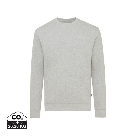IQONIQ Denali ungefärbt. Rundhals-Sweater aus recycelter BW heather grey bedrucken, Art.-Nr. T9301.013.L