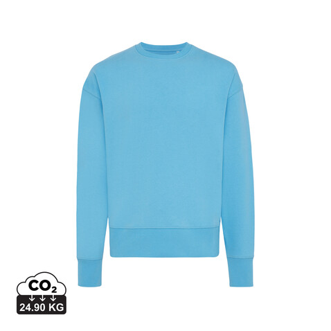 IQONIQ Kruger Relax-Rundhals-Sweater aus recycelt. Baumwolle tranquil blue bedrucken, Art.-Nr. T9302.010.XXS