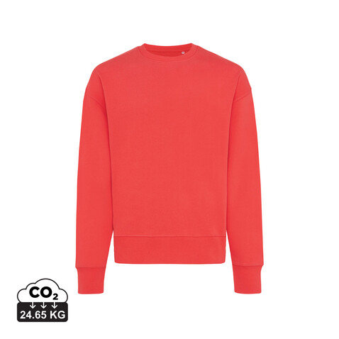 IQONIQ Kruger Relax-Rundhals-Sweater aus recycelt. Baumwolle luscious red bedrucken, Art.-Nr. T9302.008.L