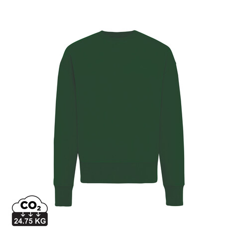 IQONIQ Kruger Relax-Rundhals-Sweater aus recycelt. Baumwolle forest green bedrucken, Art.-Nr. T9302.005.L