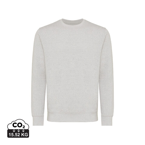 IQONIQ Etosha Lightweight Sweater aus recycelter Baumwolle light heather grey bedrucken, Art.-Nr. T9303.032.4XL