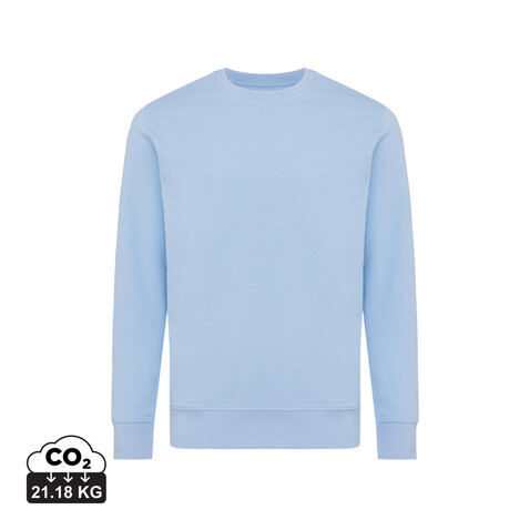 IQONIQ Etosha Lightweight Sweater aus recycelter Baumwolle sky blue bedrucken, Art.-Nr. T9303.022.S