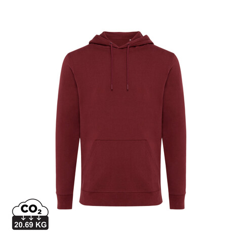 IQONIQ Jasper Hoodie aus recycelter Baumwolle burgunderrot bedrucken, Art.-Nr. T9400.007.XXXL