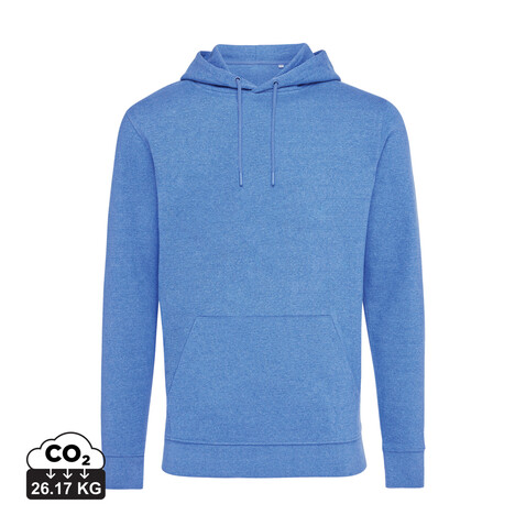 IQONIQ Torres ungefärbter Hoodie aus recycelter Baumwolle heather blue bedrucken, Art.-Nr. T9401.024.M IQONIQ Torres ungefärbter Hoodie aus recycelter Baumwolle heather blue bedrucken, Art.-Nr. T9401.024.M