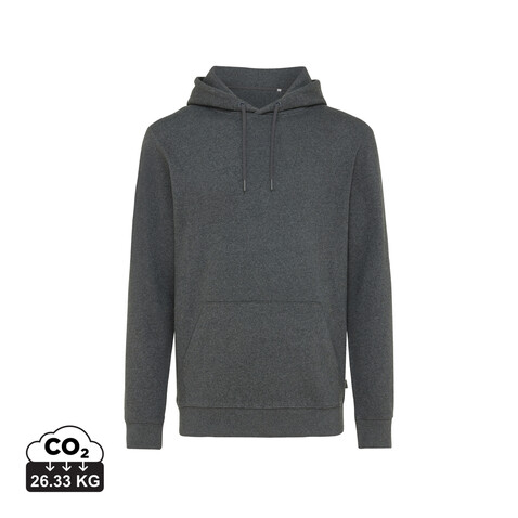 IQONIQ Torres ungefärbter Hoodie aus recycelter Baumwolle heather anthracite bedrucken, Art.-Nr. T9401.014.XS