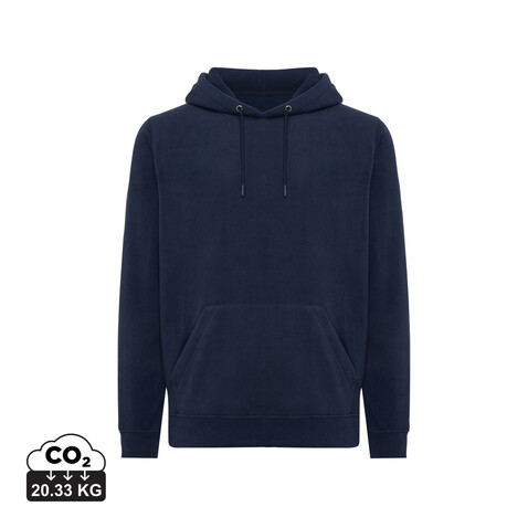 IQONIQ Trivor Mikrofleece-Kapuzen-Pulli aus recyc. Polyester navy blau bedrucken, Art.-Nr. T9403.002.XS