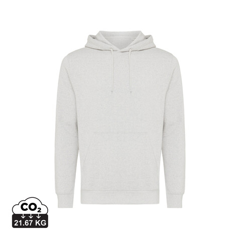 IQONIQ Rila Lightweight Hoodie aus recycelter Baumwolle light heather grey bedrucken, Art.-Nr. T9404.032.XXL